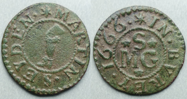 Bury St. Edmunds, Martin Seyden 1666 farthing
